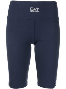 Ea7 Emporio Armani short de cyclisme à logo imprimé - Bleu