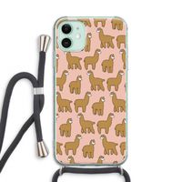 Alpacas: iPhone 11 Transparant Hoesje met koord