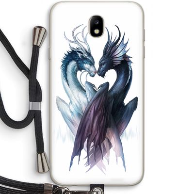 Yin Yang Dragons: Samsung Galaxy J7 (2017) Transparant Hoesje met koord