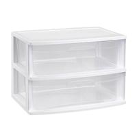 Ladeblokje organizer 2x lades - wit/transparant - L56 x B40 x H41 cm - plastic Ladeblokje organizer 2x lades - wit/transparant - L56 x B40 x H41 cm - plastic