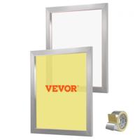 VEVOR zeefdrukkit, 2 stuks aluminium zeefdrukframes, 20 x 24 inch zeefdrukframe met 160 mesh, hoogspanning nylon gaas en afdichtingstape voor T-shirt doe-het-zelf afdrukken enz.