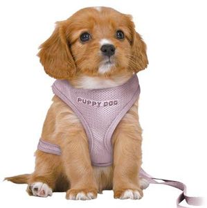 Trixie hondentuig junior puppy softtuig met riem lila (36-50X1 CM / 2 MTR)