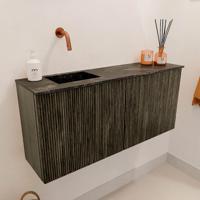 Toiletmeubel Mondiaz Joya Dlux | 90 cm | Meubelkleur Shadow | Faye wastafel Lava Wasbak Links | Zonder kraangat(en)