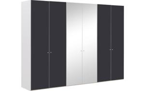 Goossens Kledingkast Easy Storage Ddk, Kledingkast 304 cm breed, 220 cm hoog, 4x draaideur en 2x spiegel draaideur midden
