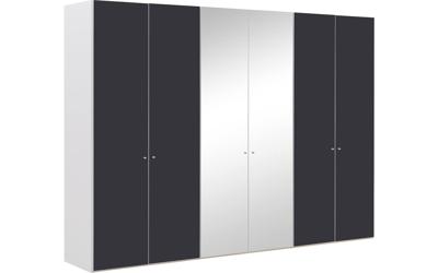 Goossens Kledingkast Easy Storage Ddk, Kledingkast 304 cm breed, 220 cm hoog, 4x draaideur en 2x spiegel draaideur midden
