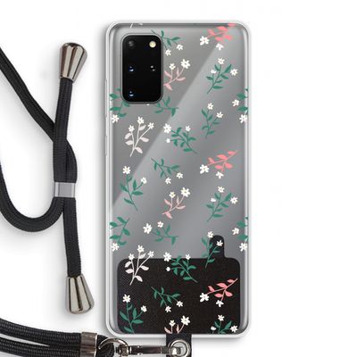 Small white flowers: Samsung Galaxy S20 Plus Transparant Hoesje met koord