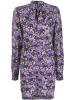 ISABEL MARANT robe fleurie à col lavallière - Violet