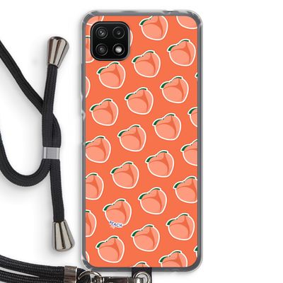 Just peachy: Samsung Galaxy A22 5G Transparant Hoesje met koord