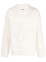 Jil Sander pull à motif monogrammé brodé - Tons neutres - thumbnail