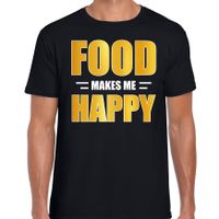 Food makes me happy t-shirt / kleding zwart voor heren - thumbnail