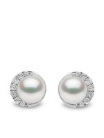 Yoko London puces d'oreilles Trend en or blanc 18ct ornées de diamants et de perles - Argent - thumbnail