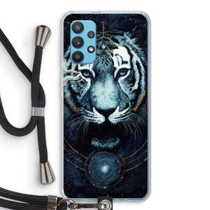 Darkness Tiger: Samsung Galaxy A32 4G Transparant Hoesje met koord