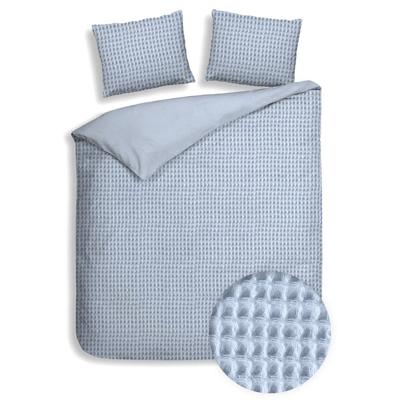 Dekbedovertrek Katoen Vafala - Blauw - Lits-Jumeaux (240x220 Cm) - Blauw Katoen - Effen - Heckett Lane - Dekbed-Discounter.nl
