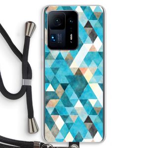 Gekleurde driehoekjes blauw: Xiaomi Mi Mix 4 Transparant Hoesje met koord