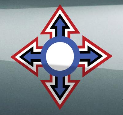 Auto sticker kruis pijlen