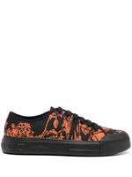 Ferragamo baskets lacées à motif imprimé - Orange