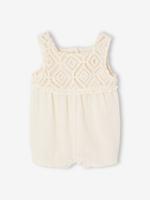 Gehaakte combishort voor babymeisjes vanille