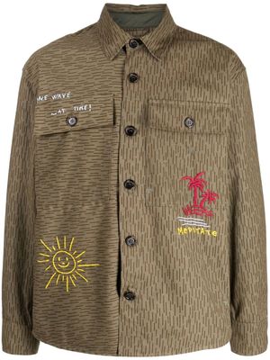 PRESIDENT'S t-shirt en coton à broderies - Marron