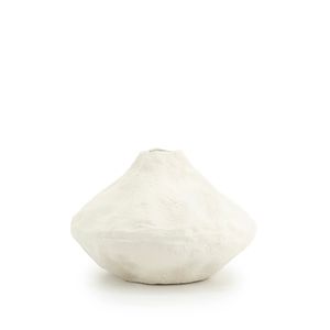 By-Boo Vaas 'Dent' 20cm hoog, kleur Off White