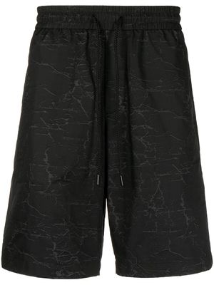 Ports V short à motif monogrammé - Noir