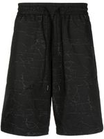 Ports V short à motif monogrammé - Noir