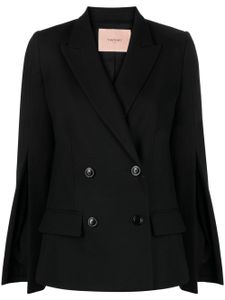 TWINSET blazer croisé à fentes latérales - Noir