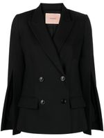 TWINSET blazer croisé à fentes latérales - Noir