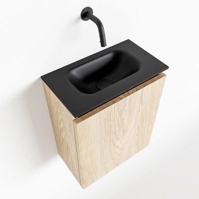 Toiletmeubel Mondiaz Ture | 40 cm | Meubelkleur Washed oak | Eden wastafel Urban Midden | Zonder kraangat