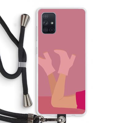Pink boots: Samsung Galaxy A71 Transparant Hoesje met koord