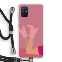 Pink boots: Samsung Galaxy A71 Transparant Hoesje met koord
