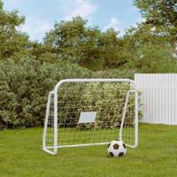 VidaXL Voetbaldoel met net 125x96x60 cm staal en polyester wit