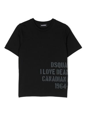DSQUARED2 KIDS t-shirt en coton à logo imprimé - Noir