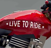 ''Leef om motorfiets te berijden'' zelfklevende stickers