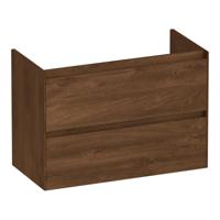 Brauer Inspire - Onderkast Ondiep - 80 cm - met 2 Softclose Lades Greeploos en 1 Sifon Uitsparing - Forest Cacao