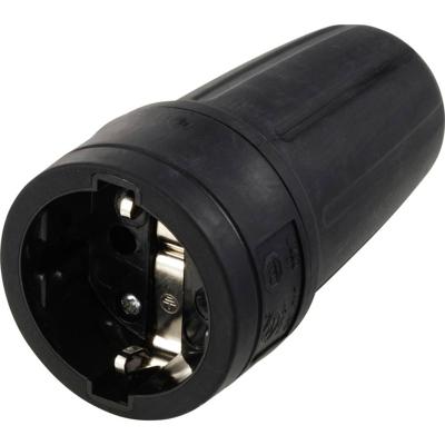 Sygonix SY-6618472 Koppeling met randaarde TPE 250 V/AC Zwart