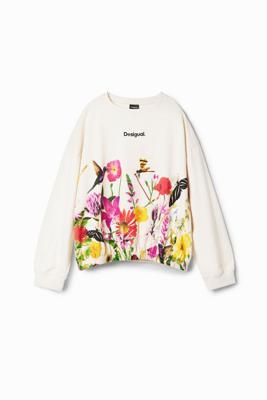 Gepoft shirt met bloemen - WHITE - 5/6