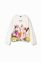 Gepoft shirt met bloemen - WHITE - 5/6