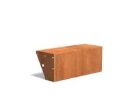 Keerwand cortenstaal recht 100x40x40cm. brede bovenrand