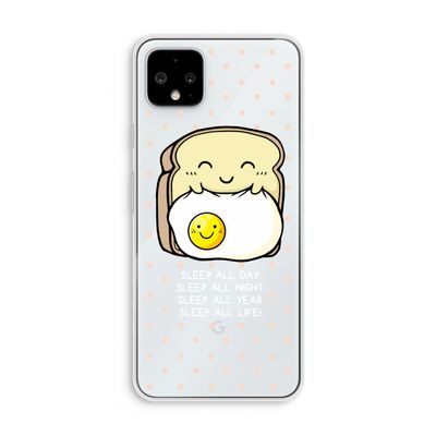 Sleep All Day: Pixel 4 XL Transparant Hoesje