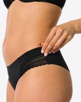 HEMA Dames Brazilian Micro Met Kanten Inzet Zwart (zwart)