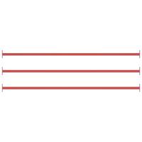 VidaXL Rekstokken 3 st 125 cm staal rood