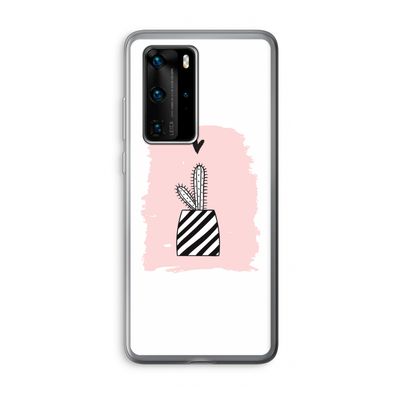 Zwart-wit cactus: Huawei P40 Pro Transparant Hoesje