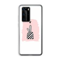 Zwart-wit cactus: Huawei P40 Pro Transparant Hoesje