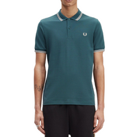 Fred Perry - Twin Tipped Poloshirt - Petrol Blue/ Light Oyster