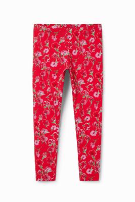 Lange legging met bloemen - RED - XL