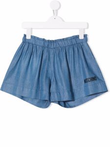 Moschino Kids short à logo imprimé - Bleu