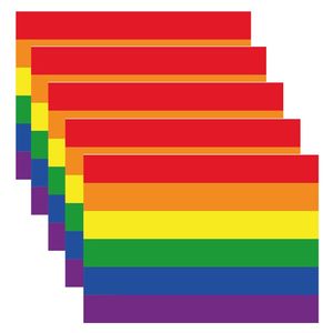 Pakket van 15x stuks regenboog vlag / LGBT vlag sticker 7.5 x 10 cm