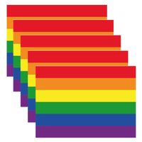 Pakket van 15x stuks regenboog vlag / LGBT vlag sticker 7.5 x 10 cm - thumbnail