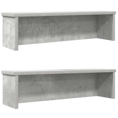 Keukenrekken stapelbaar 2 st 50x15x16 cm betongrijs