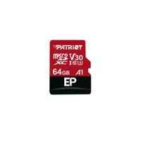 Patriot EP Series microSDXC 64 GB geheugenkaart UHS-I U3, Class 10, V30, A1, incl. SD-Adapter